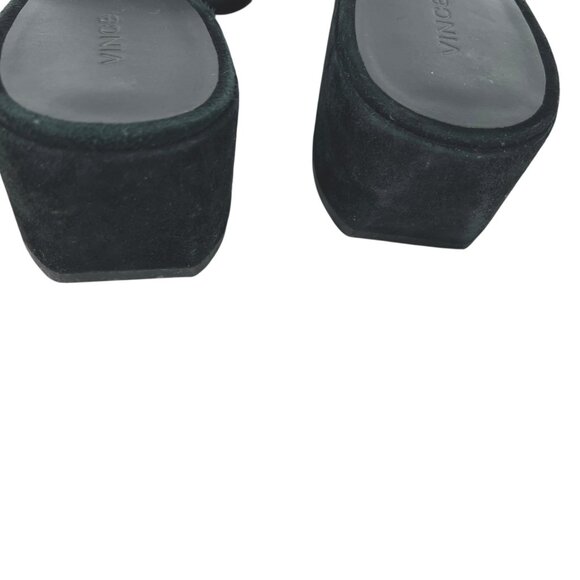 Vince Rachelle 2 Black Suede Block Heel Slide Sandals Womens Size 8.5 - Picture 4 of 11